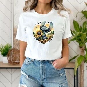 Stitch Sunflower Graphic T Shirt